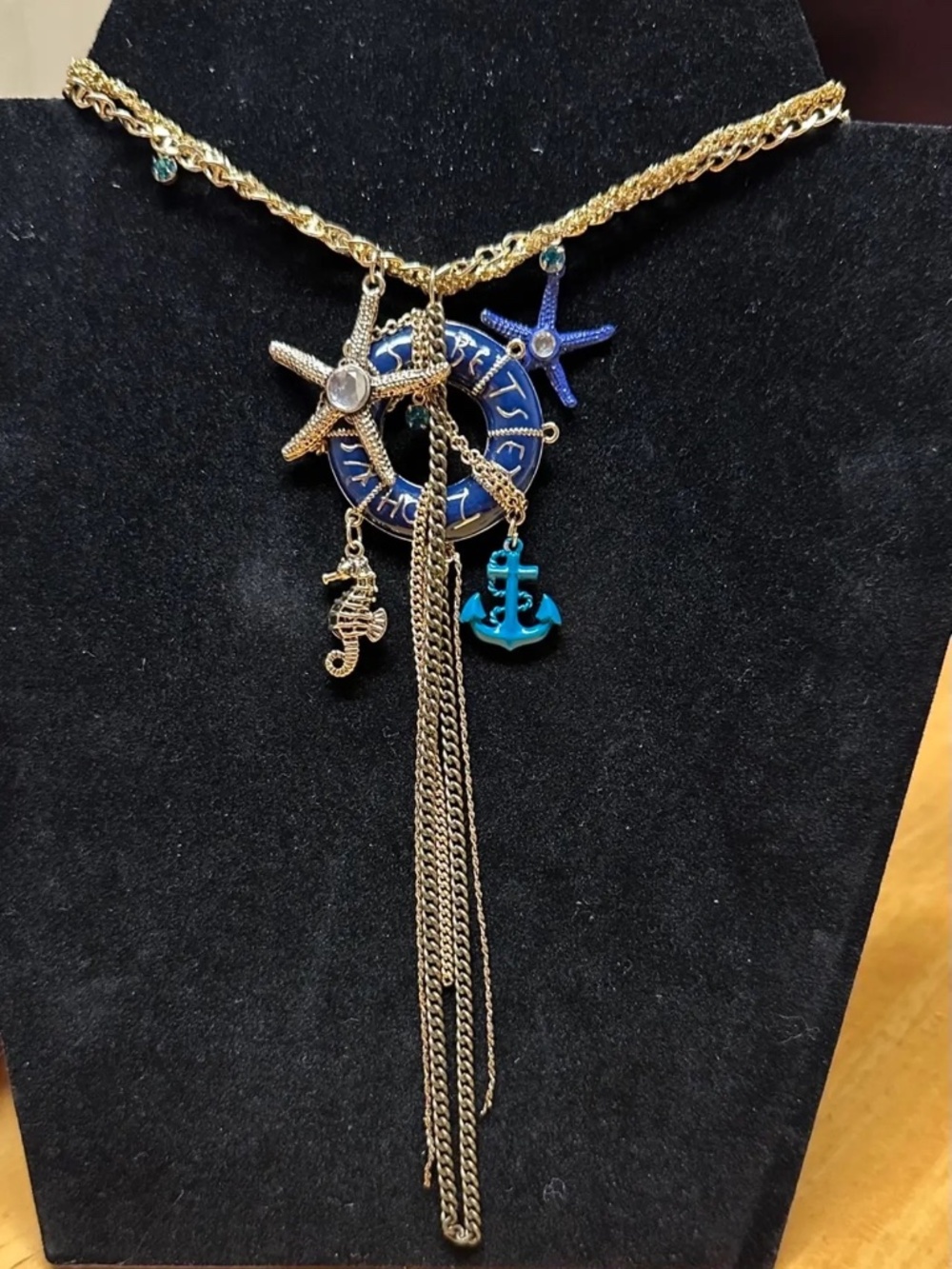 Betsey Johnson Life Preserver Nautical Necklace - Picture 2 of 7